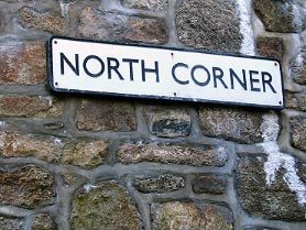 Photo of 'North Corner' road sign from Newlyn, Cornwall